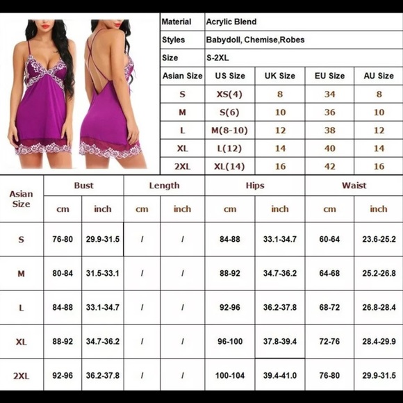 Red Sexy Open Back Lace Lingerie Nightdress sz XL - Picture 5 of 5